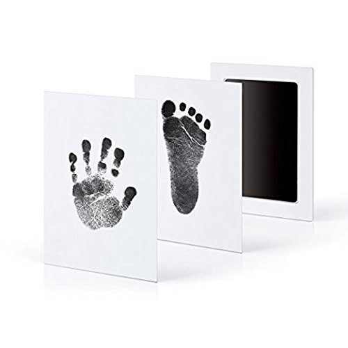 Large Inkless Touch Handprint and Footprint Ink Pad With 2 Imprint Cards, 100% Non-Toxic & Mess Free Safe for Babies