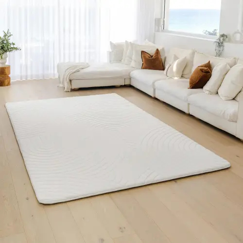 Designer Relax Mat - 1.4" Thick Foam Base - White Textured color