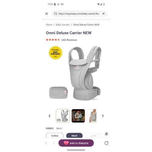 Shop Omni Deluxe Baby Carrier - NEW CARRIER | Ergobaby