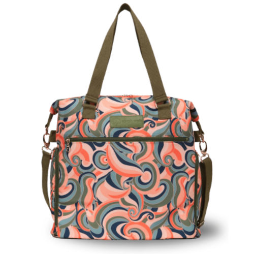 Sarah Wells Lizzy Breast Pump Bag - Compatible with Spectra, Medela, and More - Insulated Cooler Pocket (Groovy)