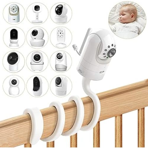 Flexible Baby Monitor Mount Compatible with Infant Optics DXR-8, Nanit Pro, Owlet Cam 1/2, HelloBaby, for Babysense, Universal Baby Camera Holder, No Wall Damage, Strong Support Twist Mount for Crib