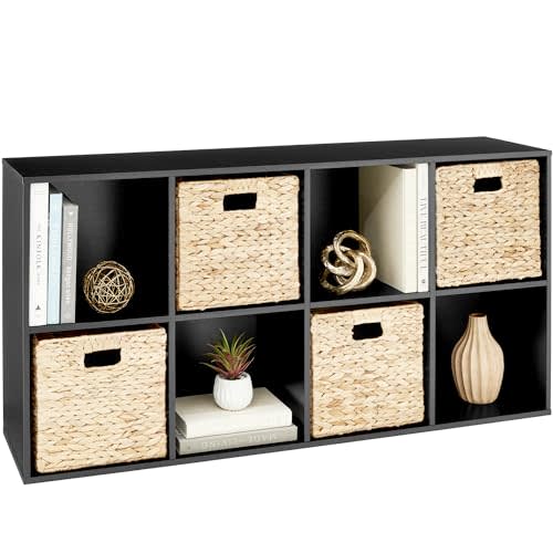 Best Choice Products 8-Cube Storage Organizer, 11in Shelf Opening, Bookcase, Display Shelf, Customizable w/ 3 Removable Back Panels – Black