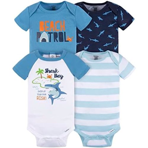 Gerber Baby Boys' 4-Pack Short Sleeve Onesies Bodysuits