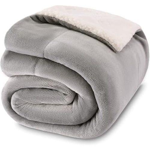 NANPIPER Baby Sherpa Blanket,Warm Toddler Throw Blanket,Soft Newborn Fleece Blanket for Winter (Light Grey,30x40 inches)