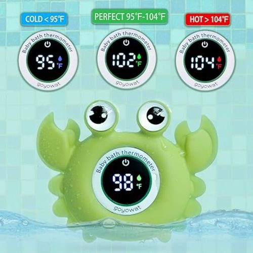 Baby Bath Thermometer,Bath Thermometer Baby Safety, Water Thermometer Temperature Toy,Baby Essentials Must Haves Newborn Stuff,Bath Temp Thermometer,Dream Baby Room doli Yearning Infant Thermometer - green