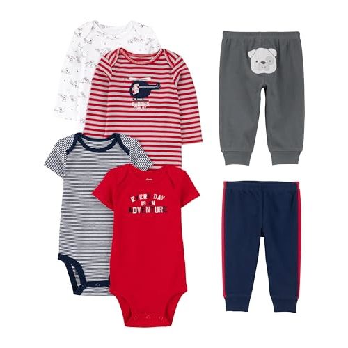 Simple Joys by Carter's Baby Boys' 6-Piece Bodysuits (Short and Long Sleeve) and Pants Set