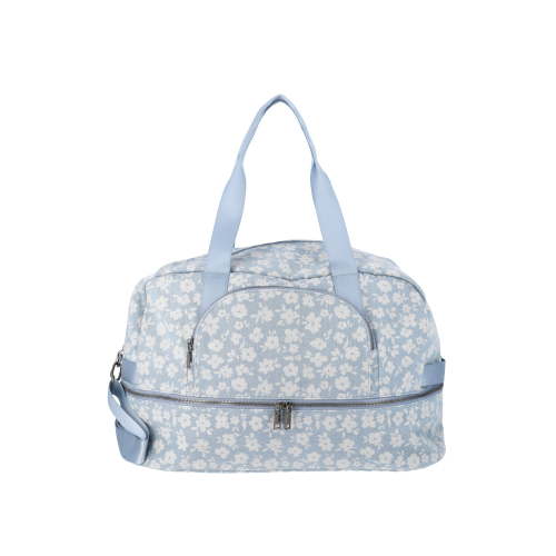 No Boundaries Women's Dome Weekender Bag, Floral Denim