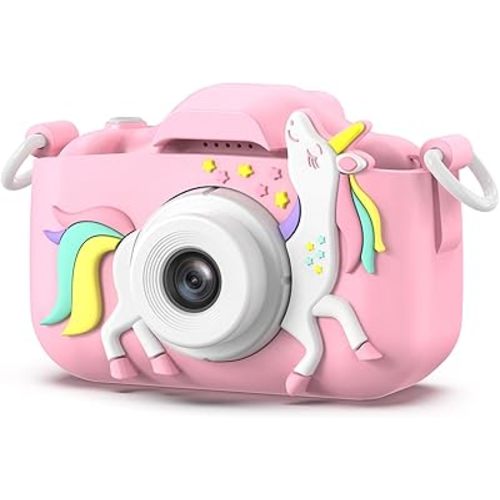Goopow Kids Camera Toys for 3-8 Year Old Girls Boys,Children Digital Video Camcorder Camera with Cartoon Soft Cover, Best Chritmas Birthday Festival Gift for Kids - 32G SD Card Included