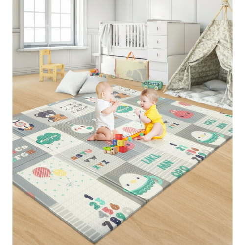RELOIVE Foldable Baby Play Mat,Reversible Foam Playmat for Floor,79"x59"Large Waterproof Anti-Slip Activity Playmats with Travel Bag for Babies,Toddlers, Infants