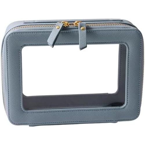 SANHECUN Toiletry bag waterproof cosmetic organizer with handle lagre opening for travelling