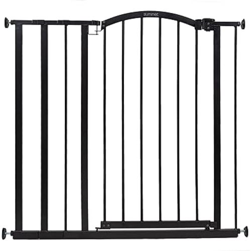 Summer Infant Extra Tall Decor Pet and Baby Gate, 28.75" - 39.75" Wide, 36" Tall, Pressure or Hardware Mount, Install In-between Rooms, Doorways & Stairways, Walk-Through Safety Gate, Black