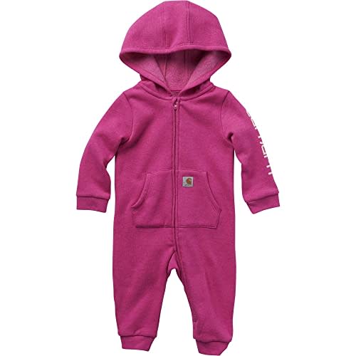 Carhartt Baby Girls' Long Sleeve Fleece Zip-Front Hooded Coverall