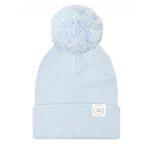 Beanie with Pom - Powder Blue – Lou Lou & Company