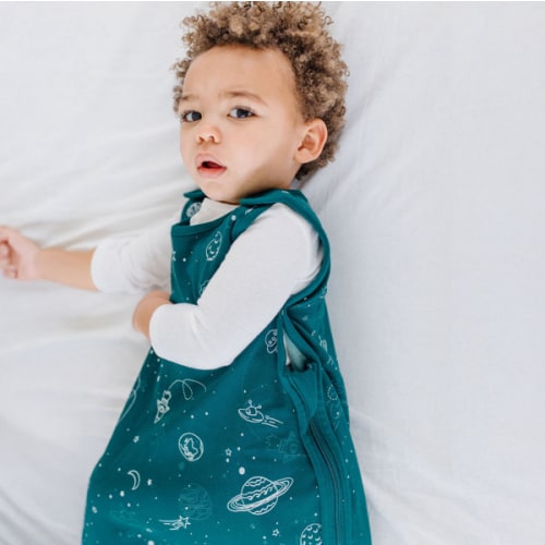 4 Season® Ultimate Baby Sleep Bag, Merino Wool & Organic Cotton, Space - GLOW IN THE DARK