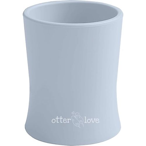 otterlove Silicone Baby & Toddler Training Cup - Pediatric OT Approved - 100% Platinum Pure LFGB Silicone - Unbreakable - Plastic Free - Tiny Cup Perfect for Baby Led Weaning (Cloud)