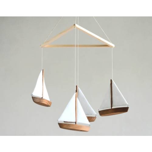 Handmade Sailboat Nursery Mobile