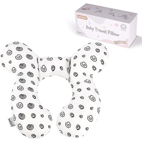 KAKIBLIN Baby Neck Pillow, Baby Head Pillow, Upgraded Baby Support Pillow, Baby Travel Pillow,Baby Neck Support Pillow for Carseat, Newborn Neck Support for Car Seat,Pushchair (Snail)
