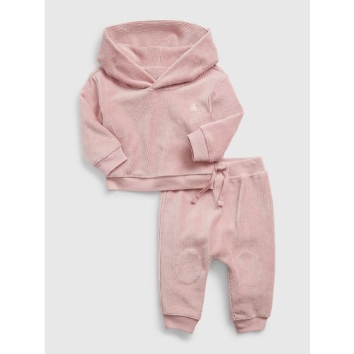 Baby Corduroy Two-Piece Outfit Set in antique pink, size: 6-12 M
