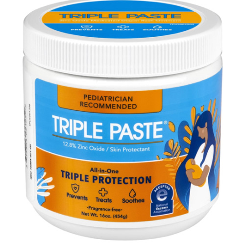 Triple Paste Diaper Rash Cream for Baby - 16 Oz Tub - Zinc Oxide Ointment Treats, Soothes and Prevents Diaper Rash - Pediatrician-Recommended Hypoallergenic Formula with Soothing Botanicals