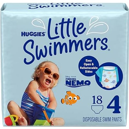 Huggies Little Swimmers Disposable Swimming Diapers, Size 4 (24-34 lbs), 18 Ct