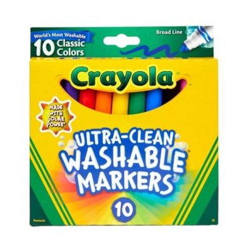 Crayola 10ct Washable Broad Line Markers - Classic Colors: School Supplies for Kids, Classroom Must Haves, Coloring Markers