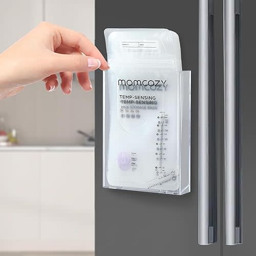 Magnetic Breastmilk Bag Holder for Fridge, Empty Breastmilk Storage Bag Organizer with Powerful Magnet or Screw Mount, Fits Lansinoh, Medela, Momcozy and All Breastmilk Storage Bags for Freezer
