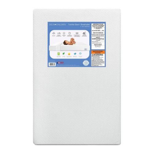 Delta Children Twinkle Stars Breathable Mini Crib Mattress - White