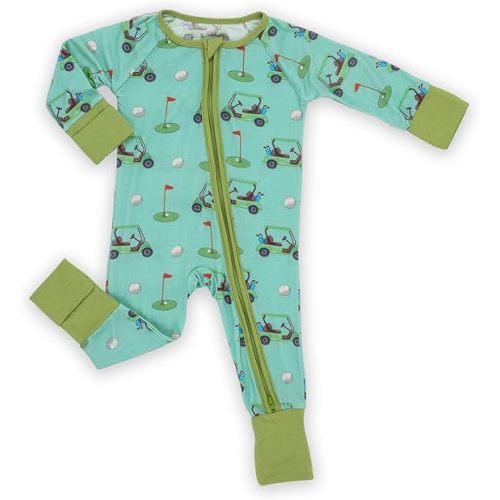 LollyBanks Baby Pajamas, 2-Way Zipper Romper, 95% Viscose Made from Bamboo and 5% Spandex, Baby Sleepers