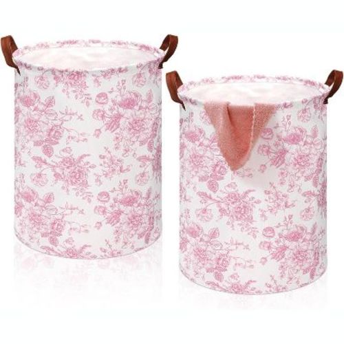 2 Pcs Coquette Bow Laundry Basket Coquette Storage Basket for Girls Nursery Hamper