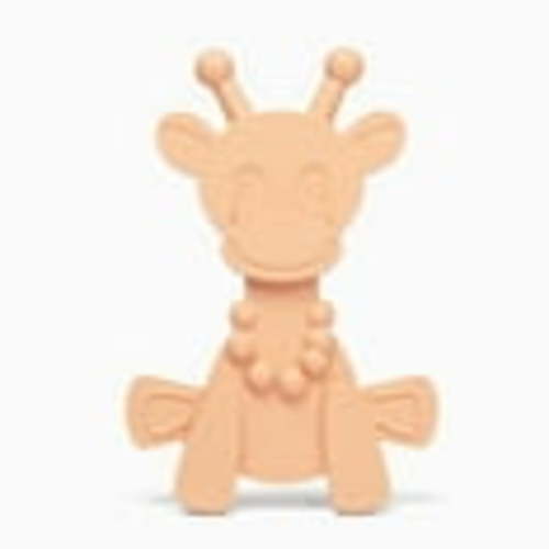 Little Bamber Amber Baby Teether Toy All Natural Amber Infused Soothing Rubber Giraffe Teething Toy (Pink)