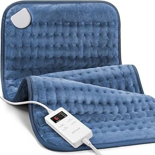 Heating Pad for Back Pain & Period Cramps, Electric Heating Pad for Neck and Shoulders and Back with Auto Shut Off Large, Gifts for Women, Men, Navy Blue