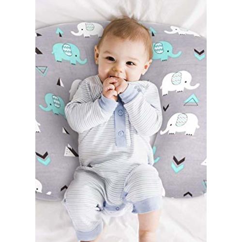 Stretchy Fitted Nursing Pillow Cover-Brolex 2 Pack Breastfeeding Pillow Slipcover for Nursing Mom’s Unisex Boys Girls,Ultra Soft,Snug Fit,Elephant & Whale