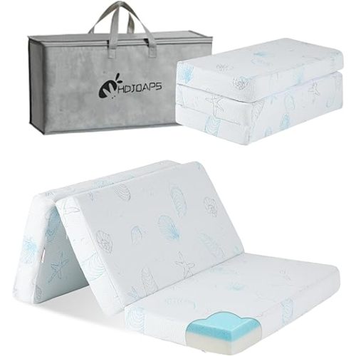 Pack and Play Mattress, 38"x26" Tri-Fold Pack n Play Mattress with Travel Bag, Crib Mattress Pad with Soft Breathable Washable for Playard