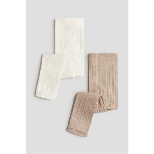 2-PACK RIBBED FOOTLESS TIGHTS