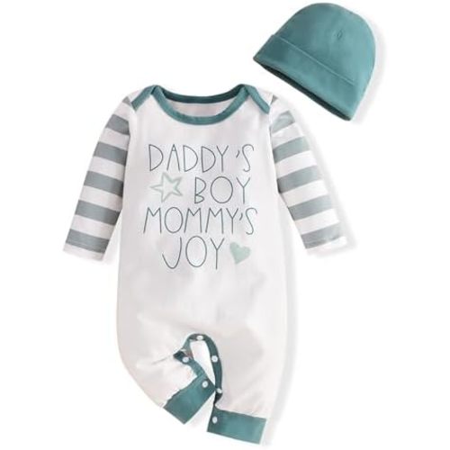 Newborn Baby Boy Romper Stripe Sleeve Outfits Jumpsuit Baby Boy Summer Clothes One Piece Romper