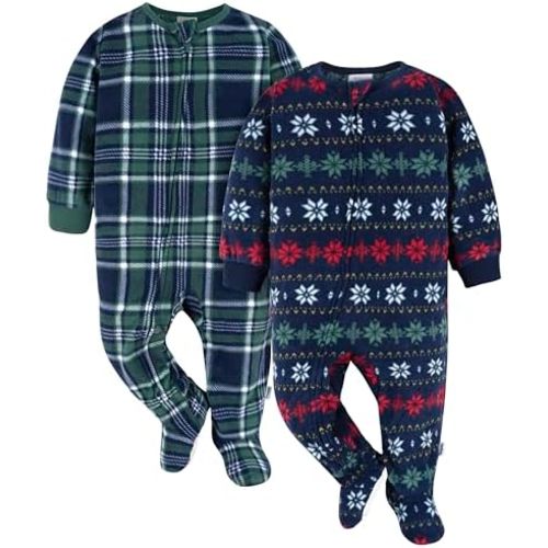 SIZE 6-9m | Fleece Zipper Footed Pajamas