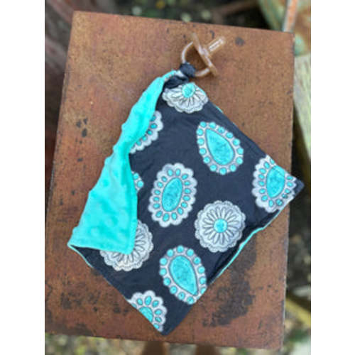 Turquoise concho baby lovey paci – Six shooter boutique