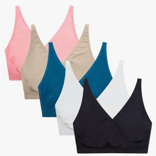 Suekaphin 5pack Nursing Bra Maternity Bra Breastfeeding Sleeping/Sleep Bra Pregnancy Women's Seamless Bralette Wirefree