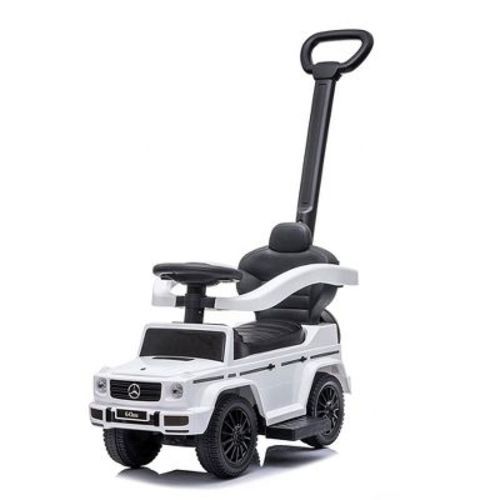 Best Ride On Cars Kids Outdoor Stroller Mercedes G-wagon 3-in-1 Push Car With Detachable Handle, Safety Rails, And Working Horn, White