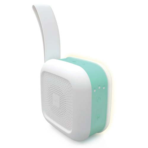 Frida Baby 2-in-1 Portable Sound Machine and Night Light with Strap for Infant, White noise Machine with Soothing Sounds for Stroller or Car Seat with Volume Control