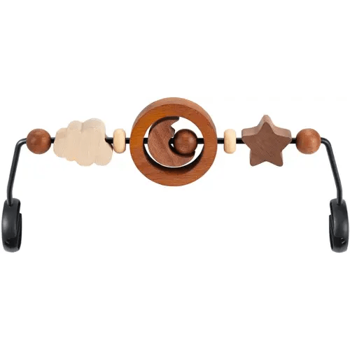 Toy Bar Compatible with Baby Bjorn Bouncer Toy Bar for Baby Bouncer, Durable Wooden Baby Bouncer Toy Bar Attachment, Rotatable Baby Sensory Toy (Natural Wood Colors)