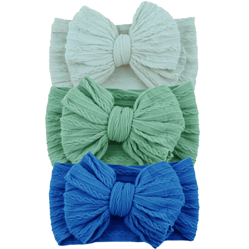 3-Pack Cable Bows, Skylight Blue/Ivy/Azure