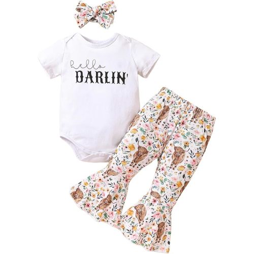 Yvowming Newborn Baby Girl Clothes Infant Ruffle Romper Pants Set Summer Outfits Cute Baby Clothes for Girls