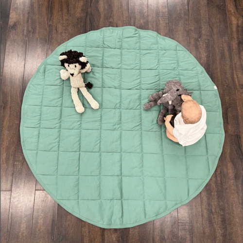 Round Play Mat - Basil Green | 100% Organic - Finn + Emma