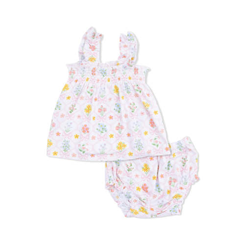 SpearmintLOVE Ruffly Strap Top & Bloomer, Spring Blooms Bow Trellis - 18 - 24 mo.