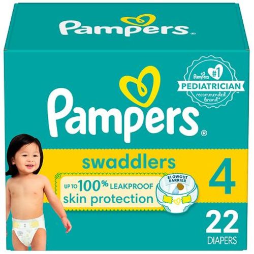 Pampers Ultra Absorbent and Soft Disposable Baby Diapers No Scent, Size 4 (22-37 lbs)