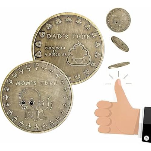 New Parent Decision Coin for Mom Dad Baby Pregnancy Gifts for First Time Mommy Daddy New Parents Gifts for Couples Double Sided Funny Decision Making Coin Christmas Birthday Present