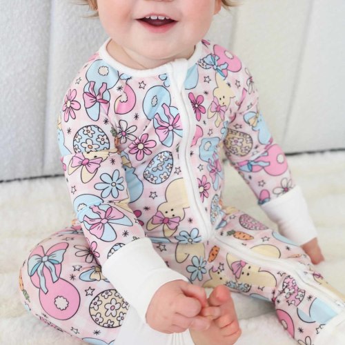 Cottontail Cuties Convertible Zip Romper | Pink