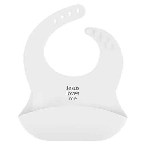 Jesus loves me silicone bib | Faithworks gives back