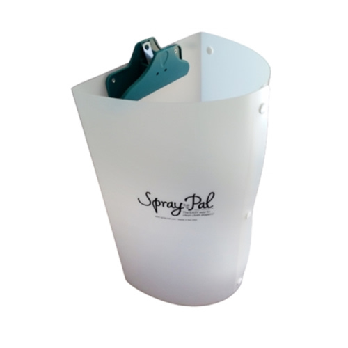 The Spray Pal splatter shield makes spraying cloth diapers EASY.